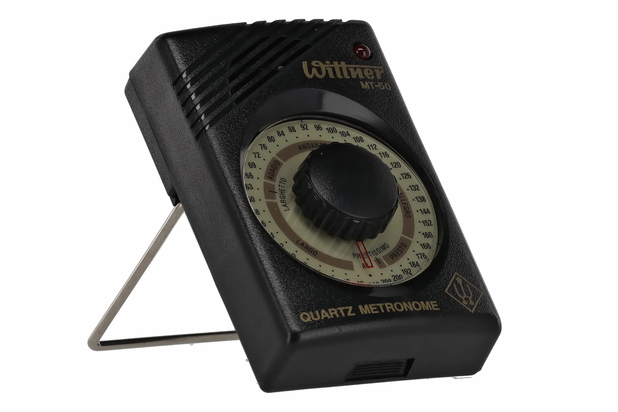 Wittner MT-50 Quartz-Metronom - 40-208 Schläge/Minute - 39 Tempowahl Positionen - LED & Lautsprecher Anzeige - A 440 Hz Stimmton - Ohrhörer - Batteriebetrieben (nicht enthalten)