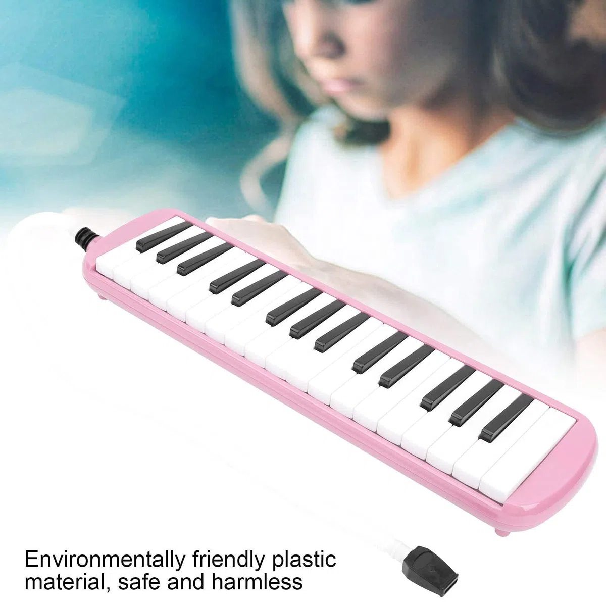 32 Tasten Melodica, 42,5x10,5cm/16,7x4,1 Zoll Professioneller ABS Mund Melodica Air Piano Mundharmonika Melodica Keyboard Orgel Melodica Instrument mit Tragetasche für Erwachsene Studenten Kinder