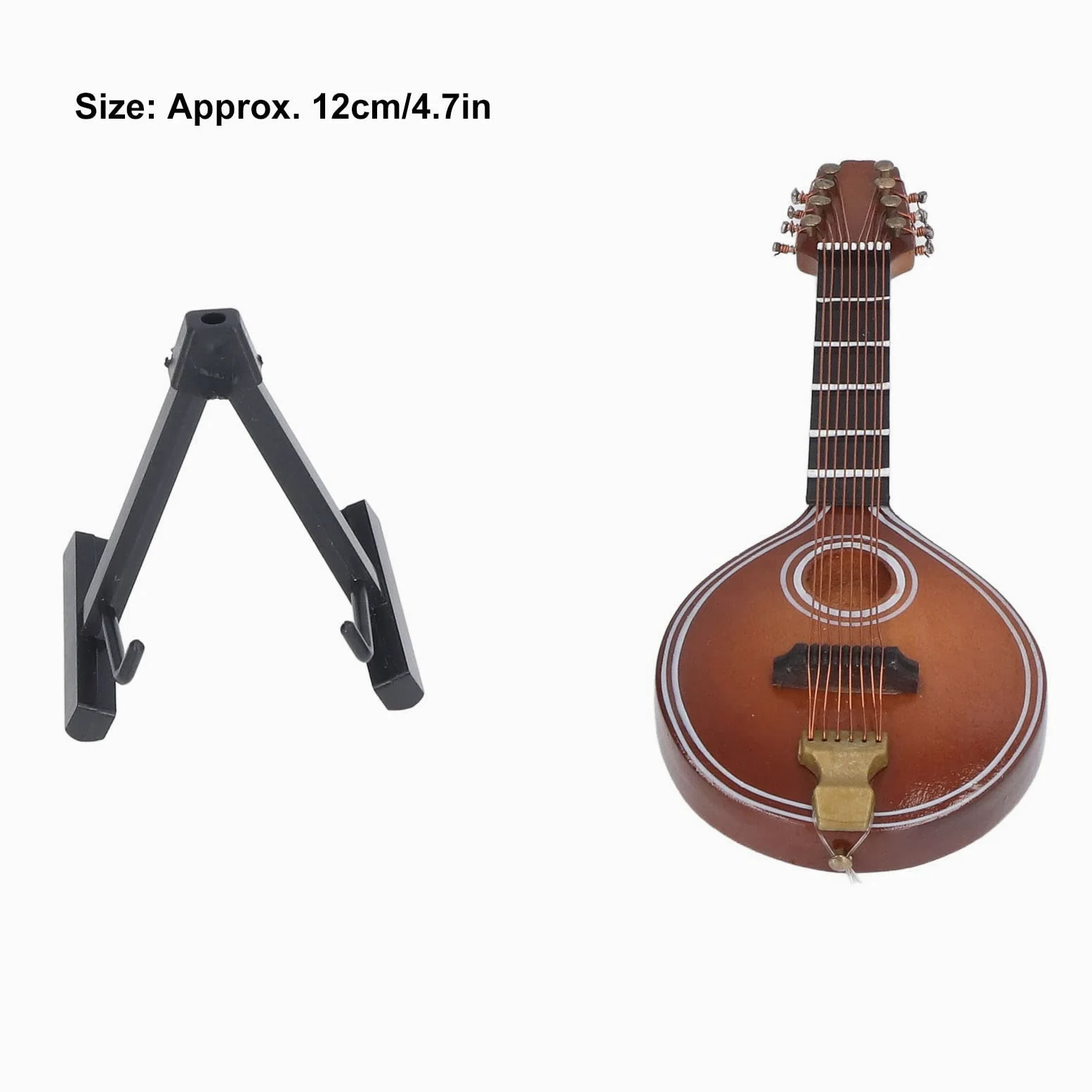 Mini-Mandoline-Instrument, 8 Saiten, Elegantes Handgefertigtes Modell mit Halterung, Platzsparend für Zuhause