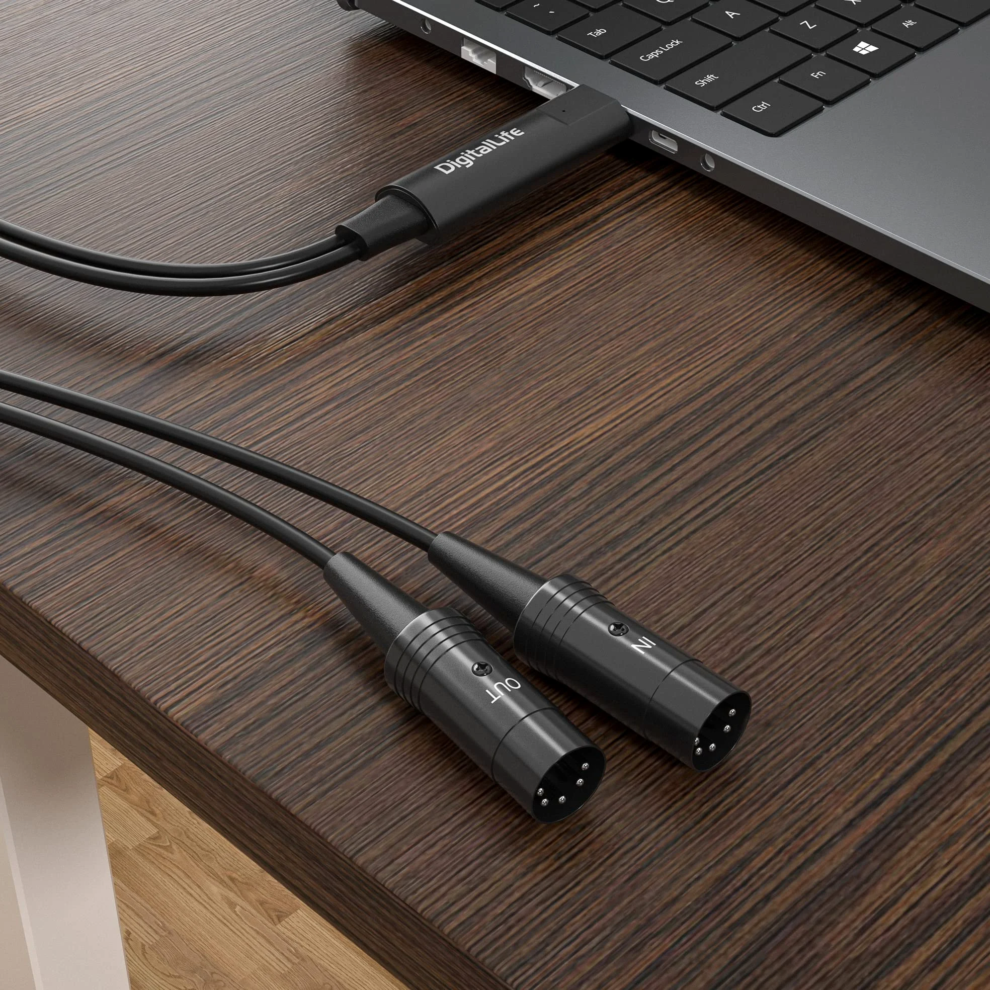 DigitalLife SyncX5 Series | USB-MIDI-Interface 1-In/1-Out 5-Pin DIN für Keyboards und Synthesizer, Stabile MIDI-Übertragung & Geringe Latenz, Kompatibel mit PC und Mac, für Musiker & Produzenten