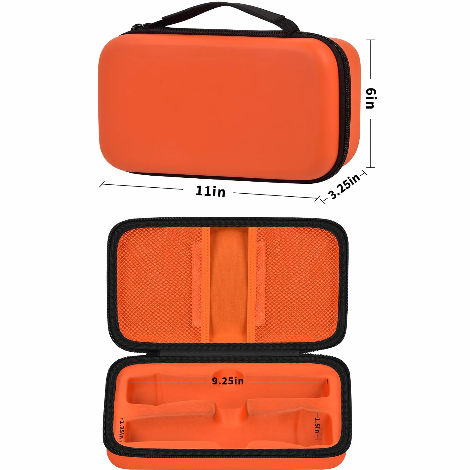 Kabelloses Mikrofongehäuse Kompatibel mit JBL Wireless Two Mikrofon System, Handheld Dual Mic Reisetasche zum Singen oder Karaoke für Empfänger, Adapter, AA Batterien-Schwarz (Nur Box) (orange)