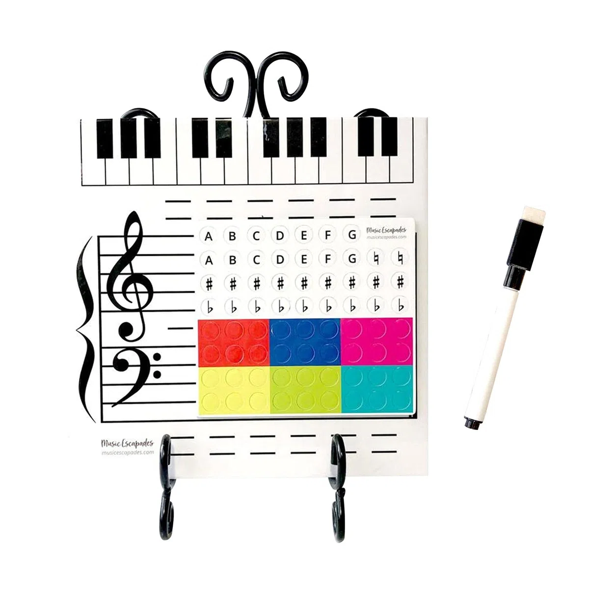 SWNY Music Staff Magnetisch, trocken abwischbar Music Staff Lap Whiteboard, löschbare Tafel, Flexibles und langlebiges Whiteboard, 9,84 x 9,84 Zoll