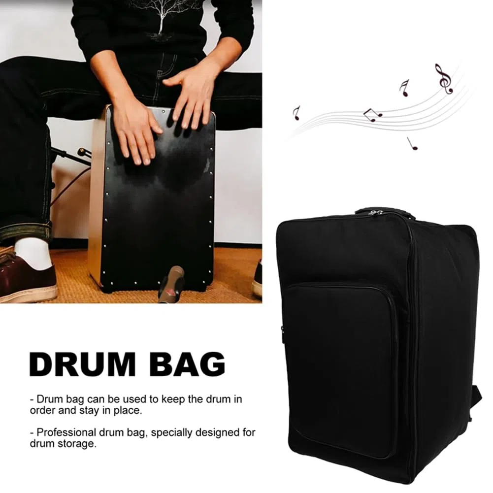 1 Stück Cajon-Tasche Cajon Rucksack Schwarz 31,5x53CM Gepolsterte Tasche mit und Schultergurt, Cajon-Zubehör