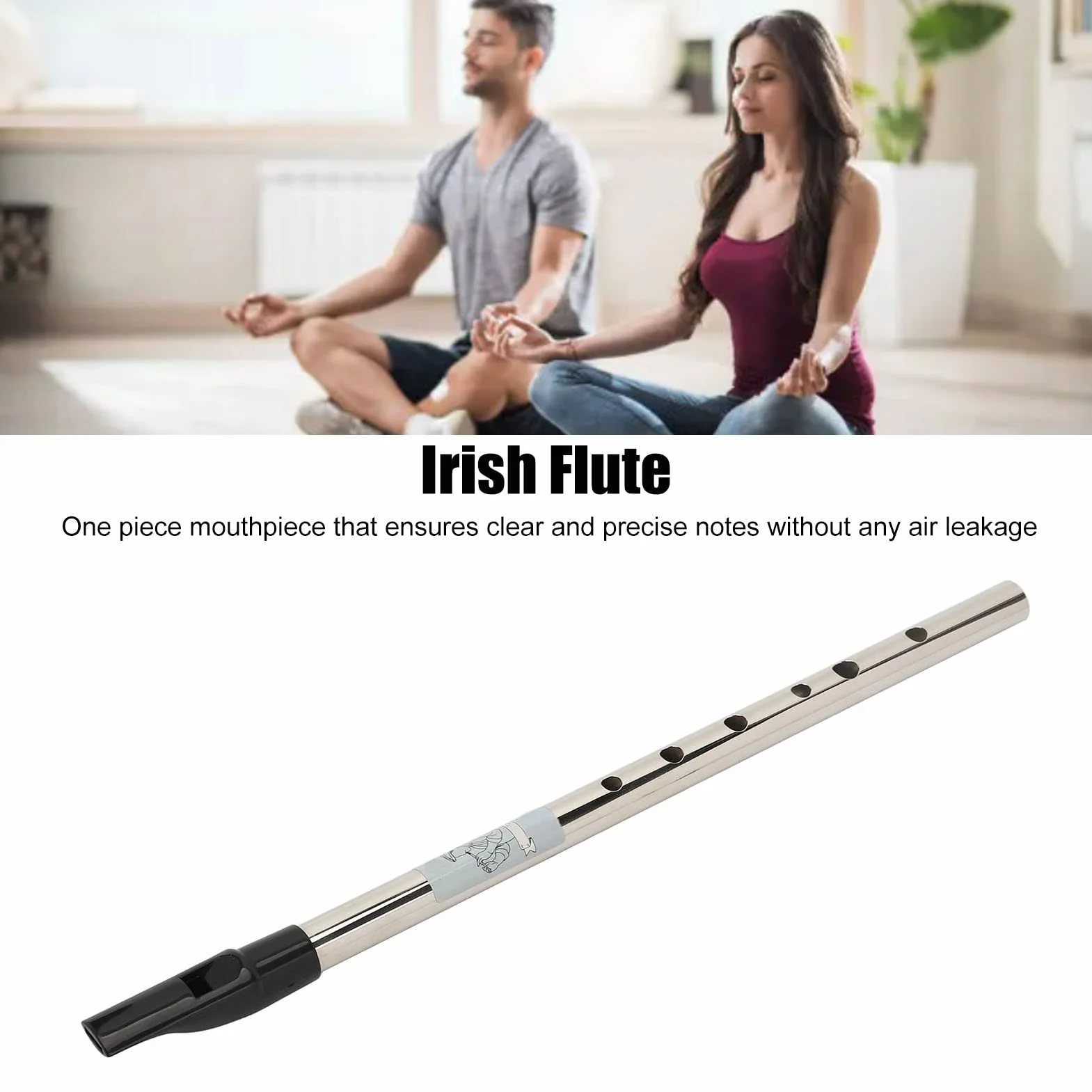 Irische Flöte - 6 Löcher D-Klappe, Kein Luftaustritt, Genaues Stimmen, Whistle-Flöte, Nahtlose Konstruktion aus Aluminiumlegierung, Elegantes Aussehen