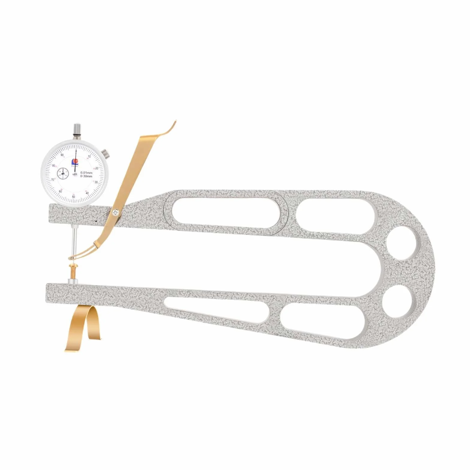 Präzisions Dickenmessgerät für Geigen (0–10 mm) mit Messuhr für Geigenbauer und Handwerker. Genauigkeit: 0,01 mm.