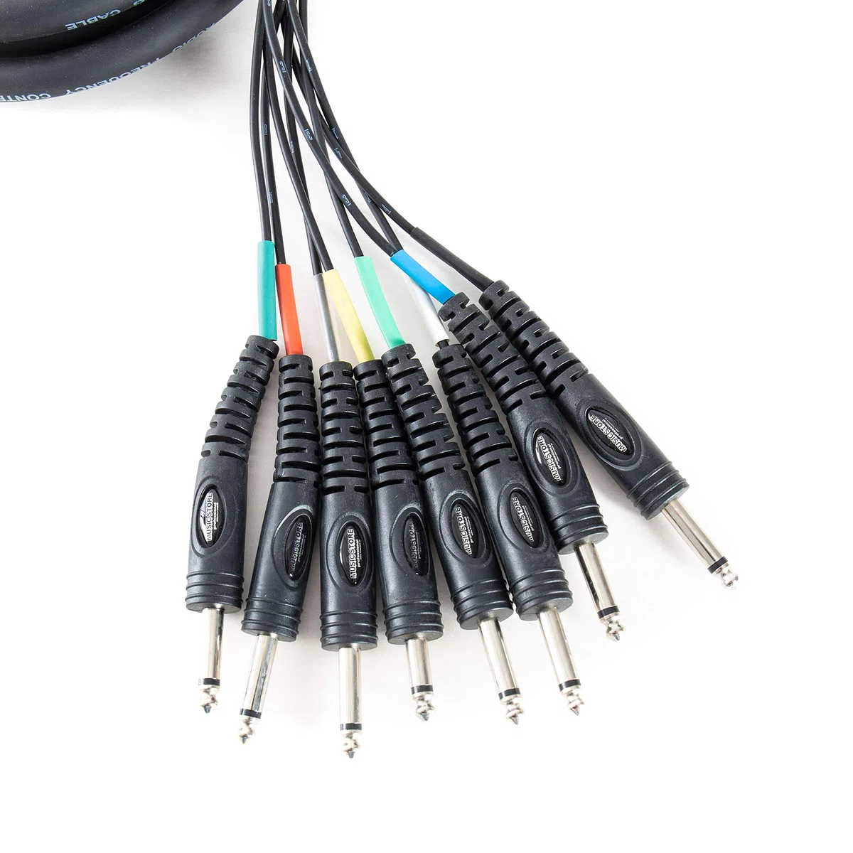 Music Store MC-08, 8-fach Multicore, 3 m, Klinke/Cinch, Professionelles Multicore-Kabel, Nummerierte Anschlüsse, Schwarz
