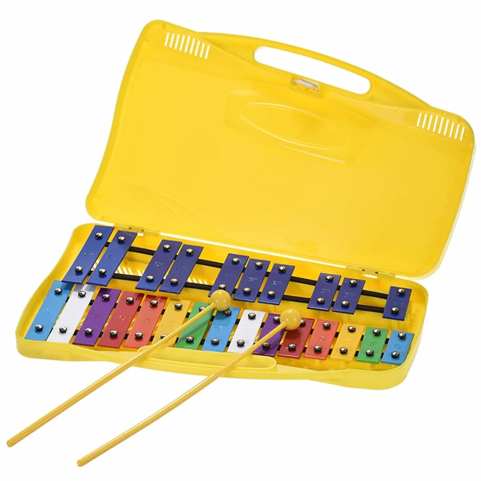Btuty 25-Ton Glockenspiel Xylophon, G–G Tonumfang, Präzise Gestimmte Metallklangplatten, Schulinstrument für Anfänger & Jugendliche, inkl. Tragetasche und 2 Schlägel
