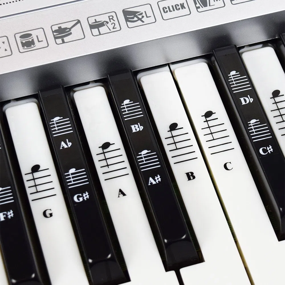 Klavier und Keyboard Musiknoten Ganzes Set Aufkleber für Weiße und Schwarze Tasten mit Klavierliedern E-Book für Einfache Klavierlektionen; Transparent und Entfernbar