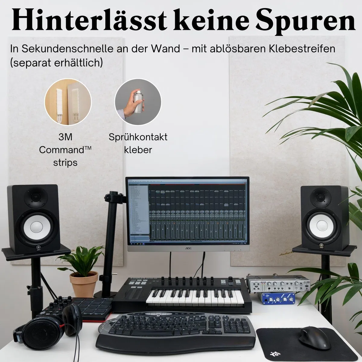 Akustikpaneele Schallabsorber, 4er ROOM KIT, groß, 116 x 58 cm, Hellblau