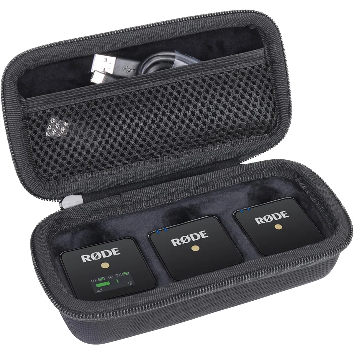 Aenllosi für RØDE Rode Wireless ME/GO gen 3 /GO gen 2 Hartschalen-Tragetasche, Schwarz, nur Tasche