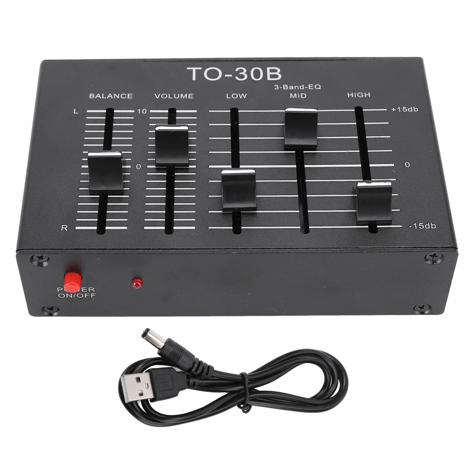 Dpofirs EQ -Equalizer, Niedrig Rausch -HIFI Volumensteuerung Ausgeglichener Stereoer Stereo EQ Equalizer für Elektronische Musikinstrumente