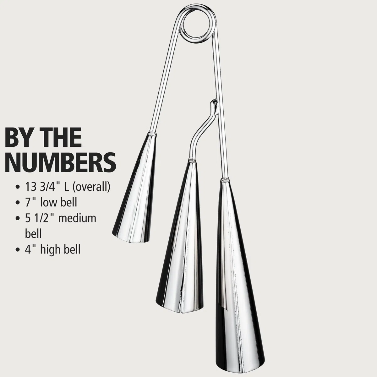 Meinl Percussion Tripple A-Go-Go Instrument - Mittelgroßes Schlaginstrument mit 3 Glocken - Stahl, Verchromt (STABGTRI-CH)
