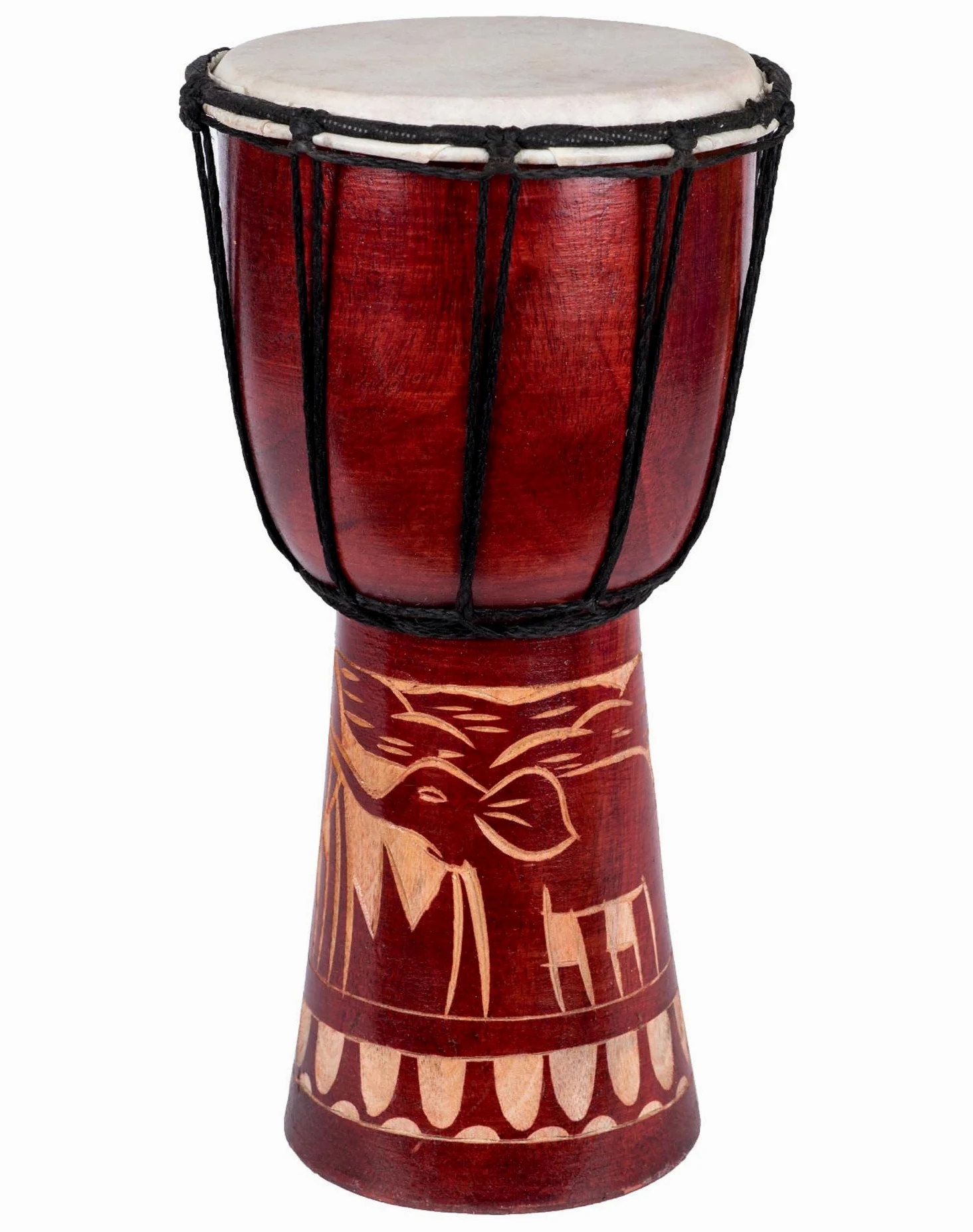 60cm Große Djembe Trommel Bongo Drum Elefant Braun Fair Trade Top Klang