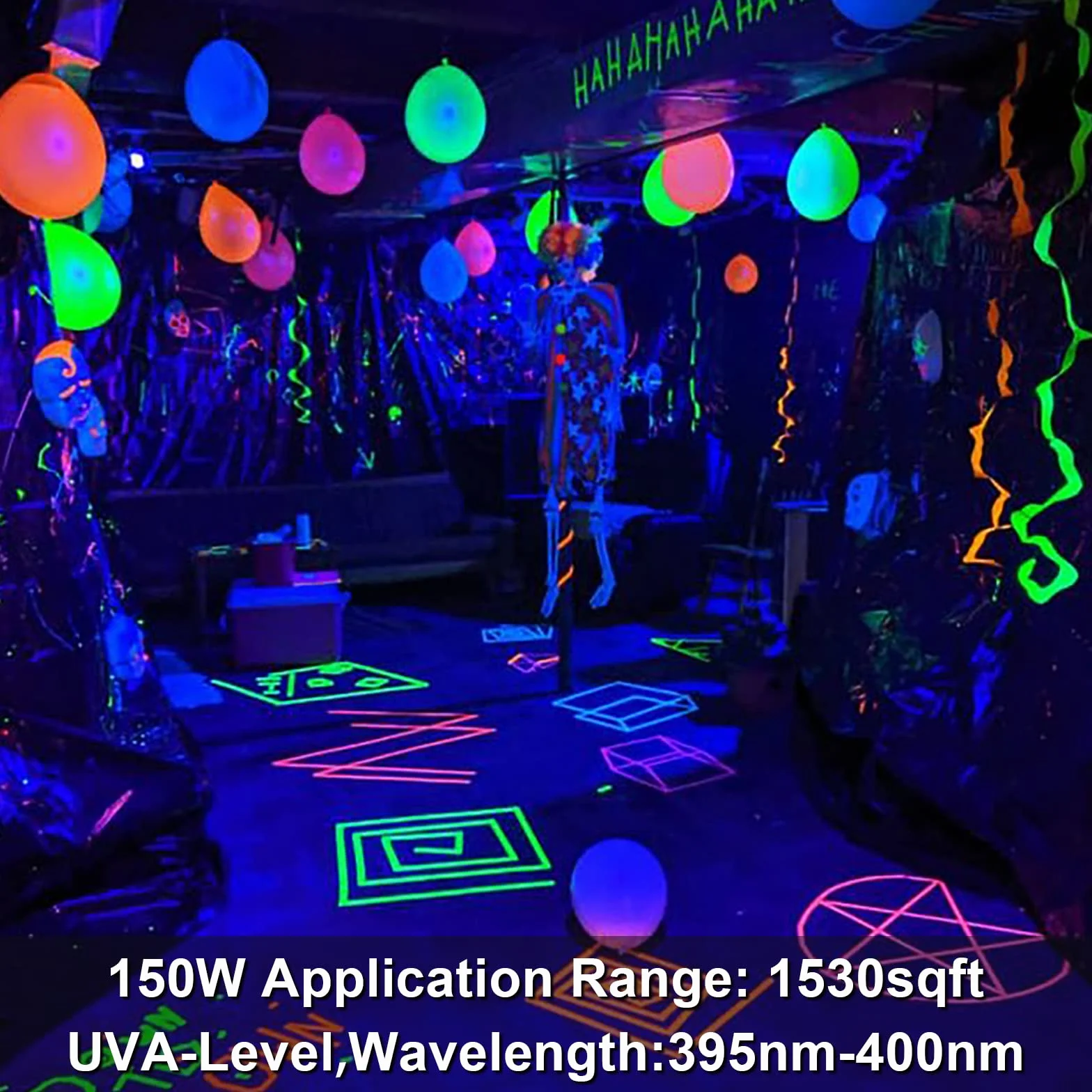 CREATESTAR LED Schwarzlicht Strahler 150W, UV Schwarzlichtlampe 395-400nm, UV Strahler Flutlicht IP65 Wasserdicht Partylicht für Bar Halloween Aquarium Neon Glühparty Fluoreszierende Effekte
