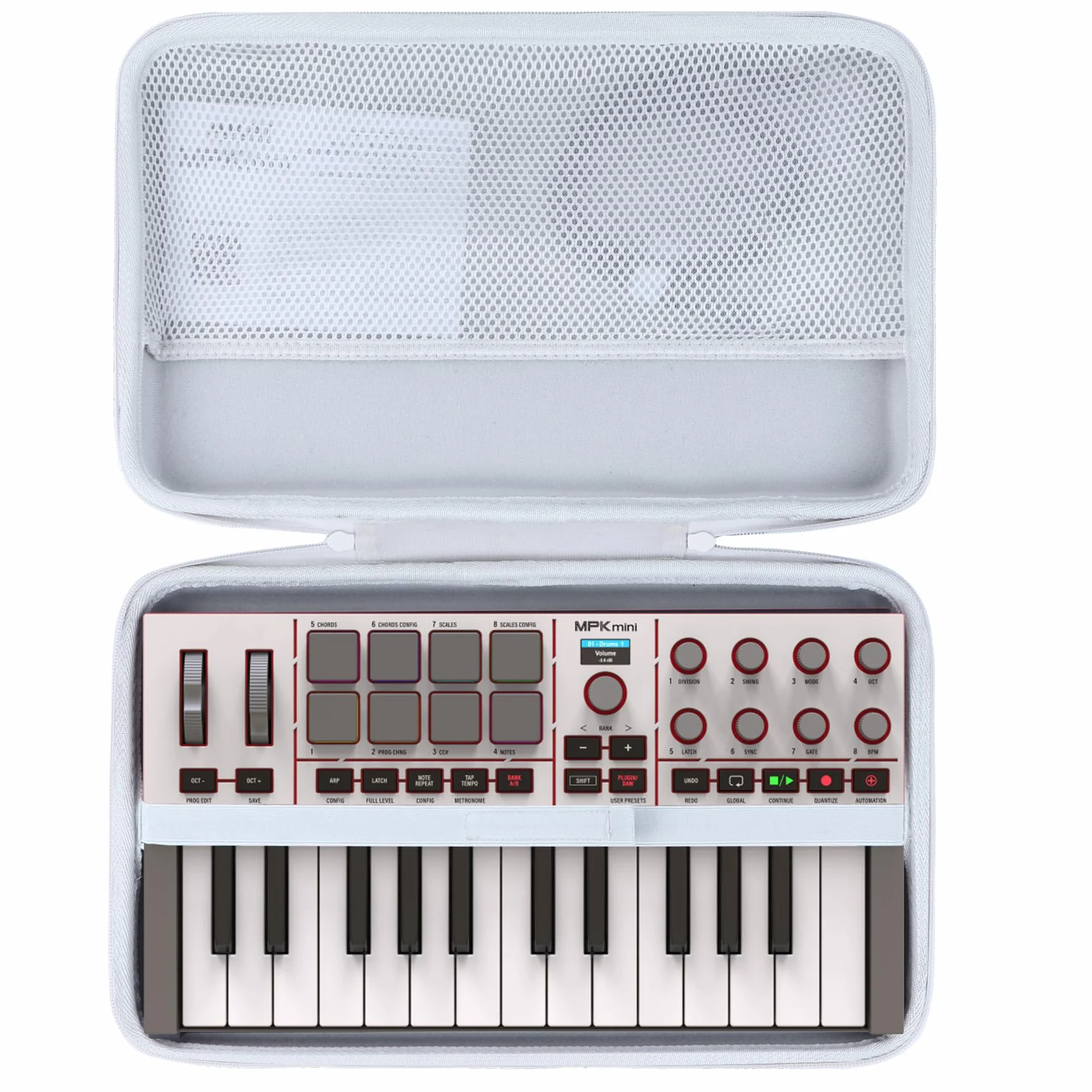 Lebakort Hart Schutz Hülle Etui Tasche für Akai Professional MPK Mini IV USB-C MIDI Keyboard Controller (Grau)