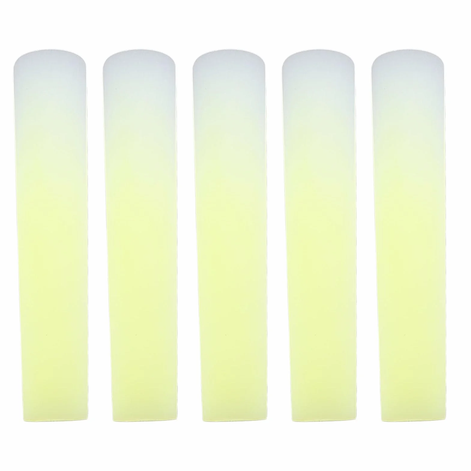 5 Stück Klarinettenblätter, Bb-Klarinettenharzblätter, Traditionelle Stärke, 2,5 Blätter, Dünnere Blätterspitze für Übung und Leistung (YELLOW)