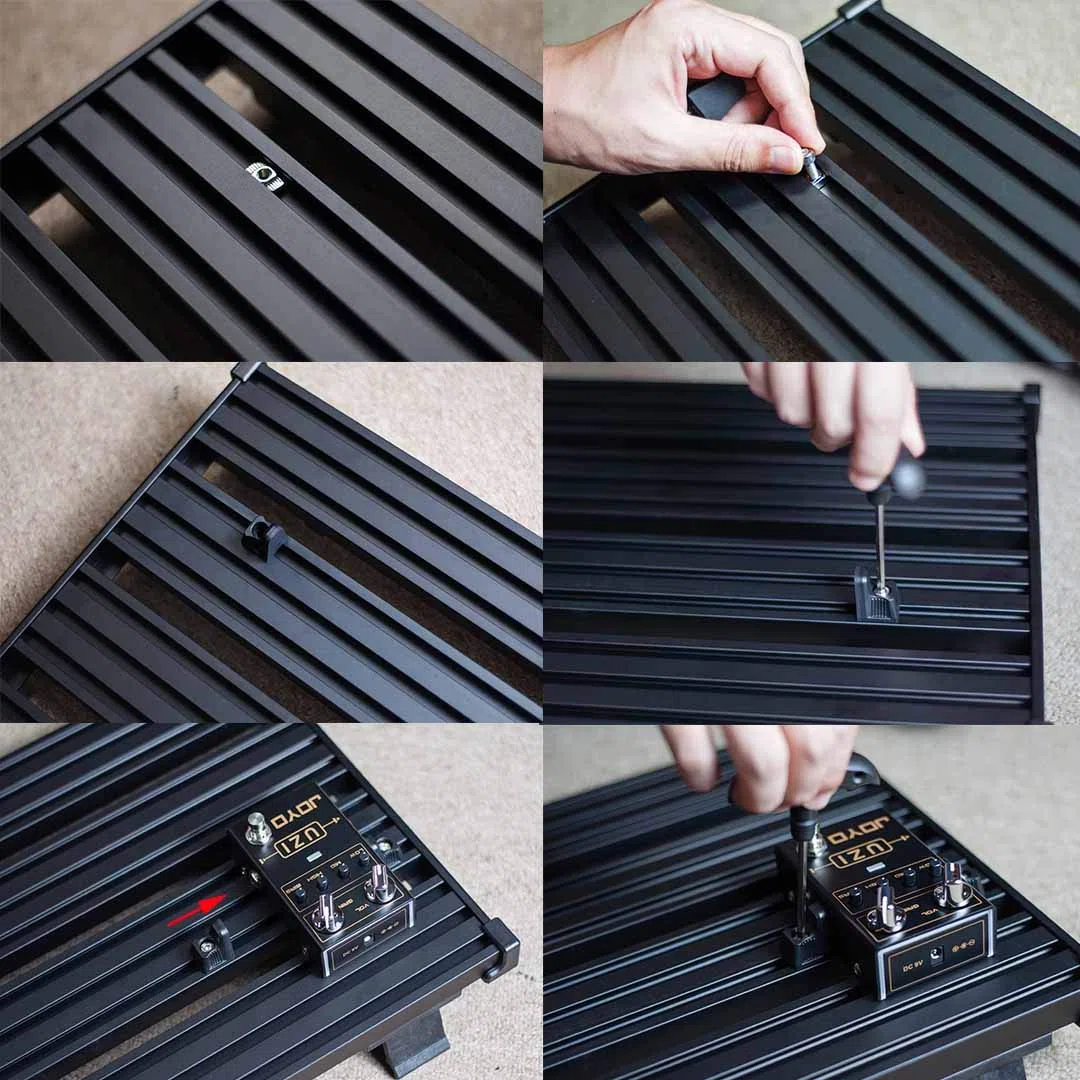 GUITTO GPB Pedalboard-Zubehör, sicheres Clip-on-Design, kein Kleber erforderlich für Effektpedale (Fixture Blocks), 8 Stück, BBL-08