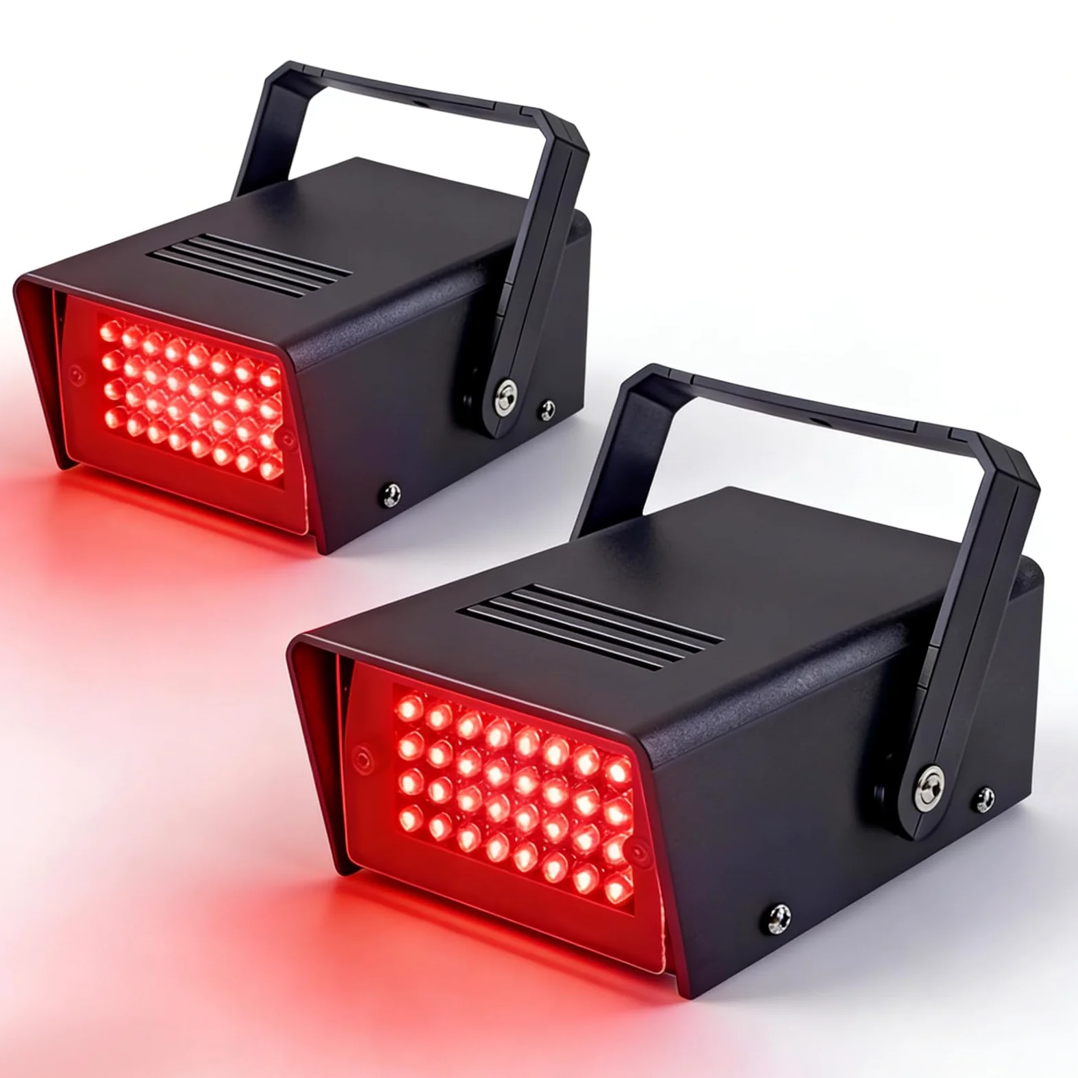 2 Packungen Mini Stroboskop Licht, 32 LED Disco Licht Partylicht Strobe Light, Stroboskope Rot Blitzlichter für DJ Halloween Karaoke Party in Kleinen Räumen Parties