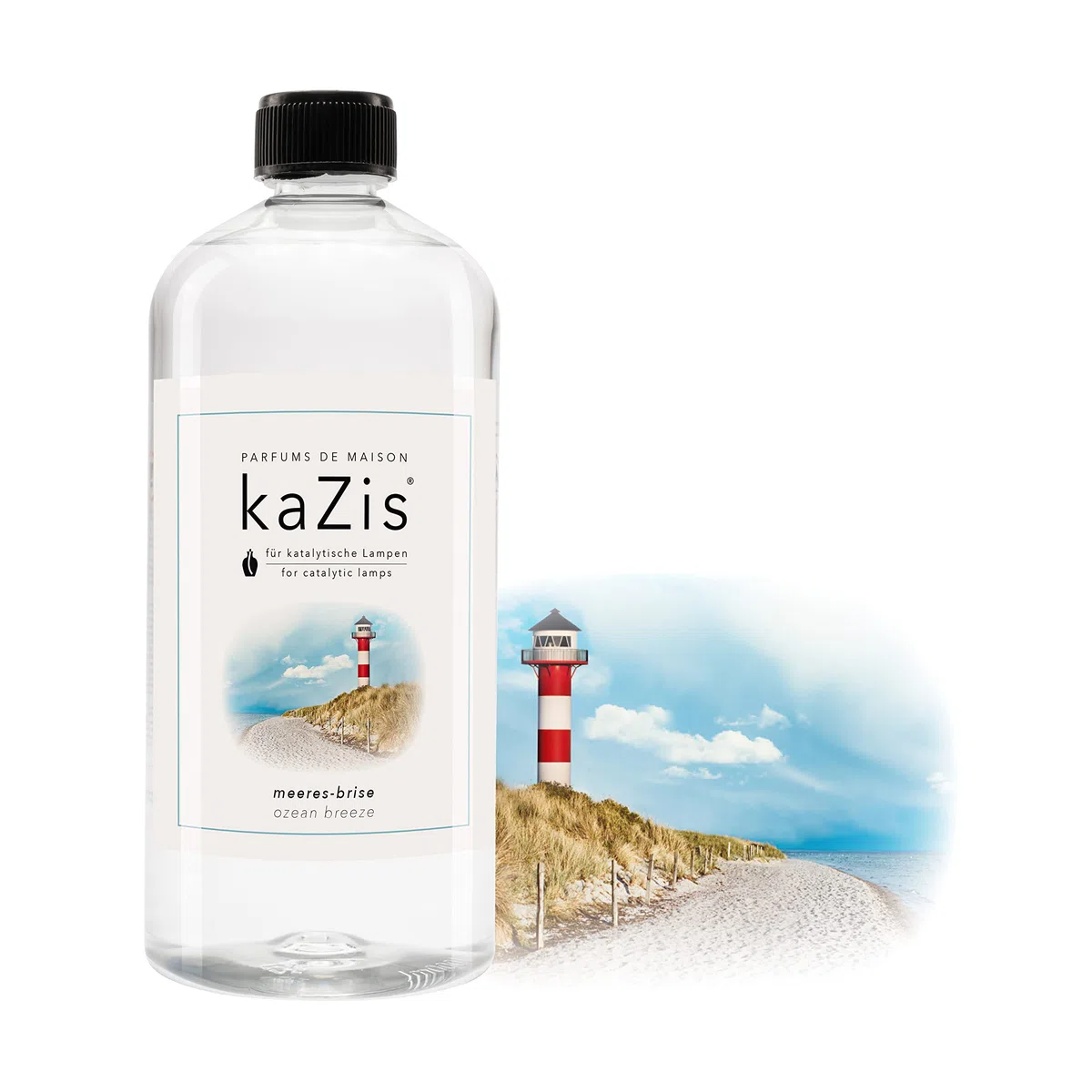 kaZis® Ocean Breeze – Meeresbrise | 1 Liter Nachfüllflüssigkeit für katalytische Duftlampen | Frischer Ozean-Duft | Made in Germany