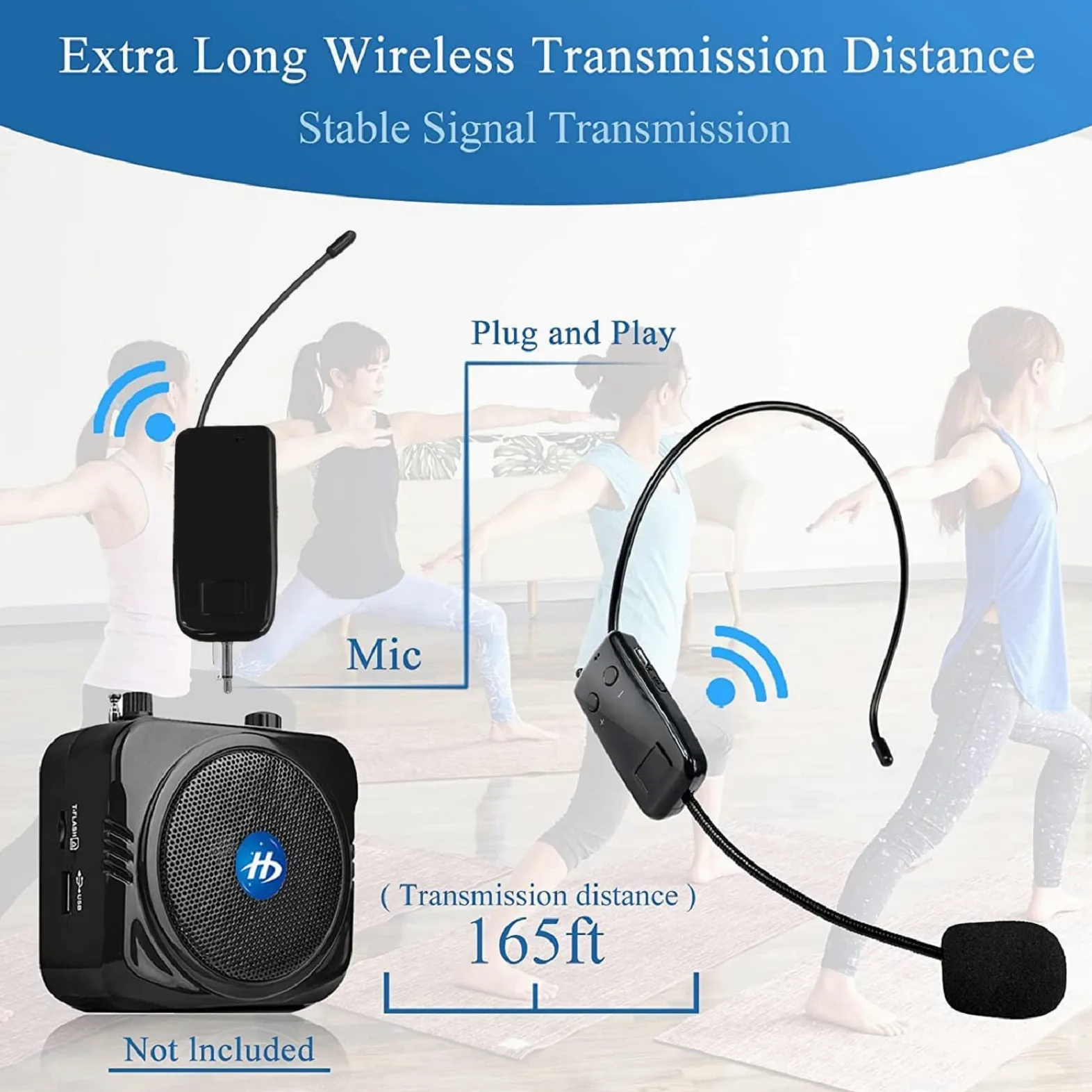 Headset Mikrofon Kabellos,Wireless UHF Mikrofon Professionell 50M Stabile Übertragung, Kopfmikrofon und Handheld 2 in 1 für Fitnesstrainer Lehrer, Singen, Verstärker, PA System