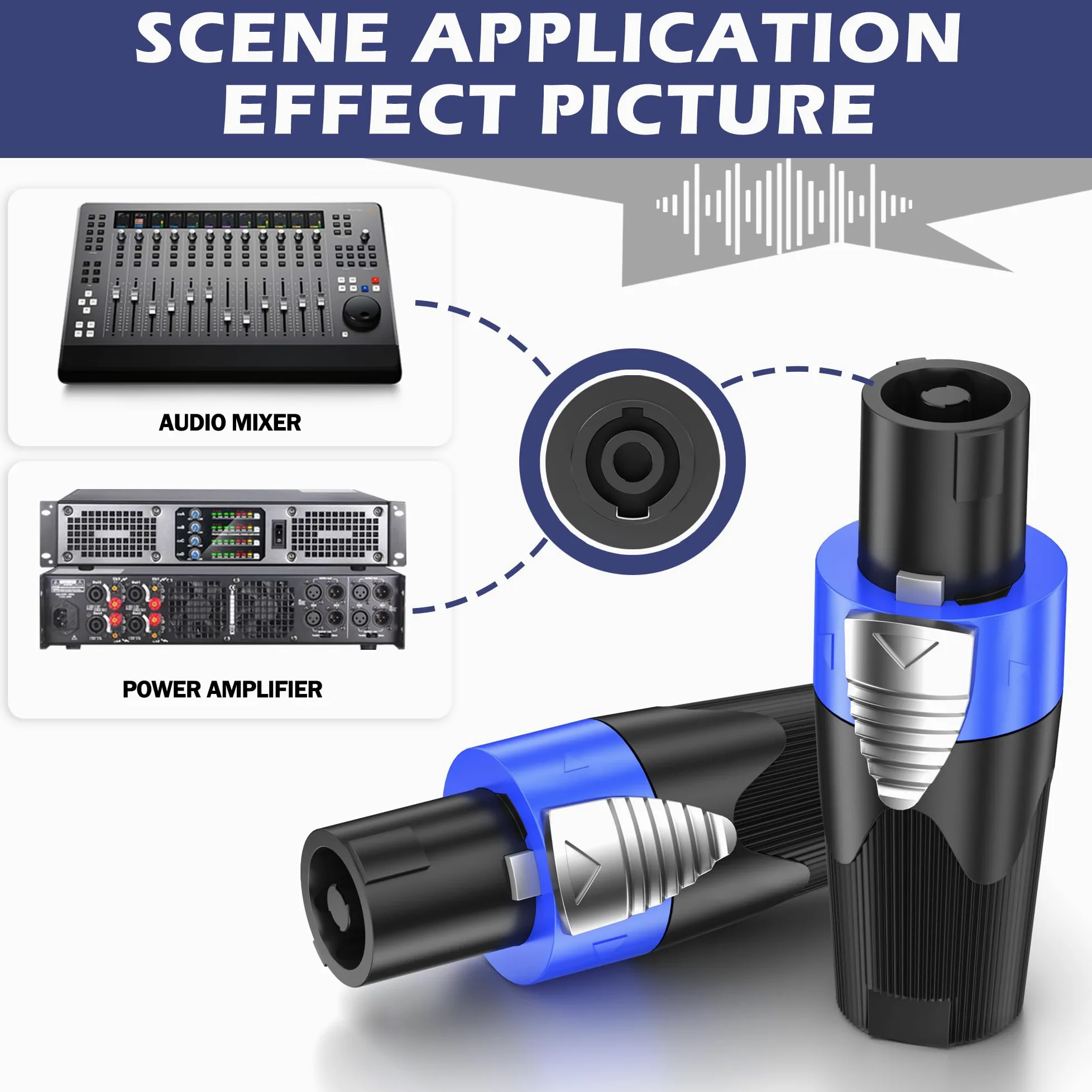 4Sets Speakon Adapter Speakon Stecker und Buchse Metall Panel Twist Lock Kompatibel mit Neutrik Speakon NL4MP, NL4MPR, NL4FC, NL4FX, NLT4X, NL4 Serie, NL2FC