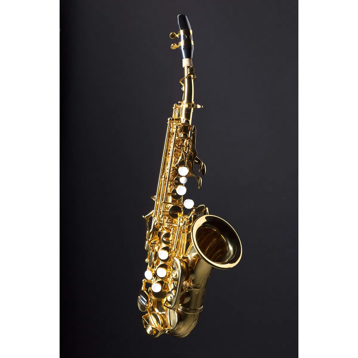 Monzani MZSC-233 Sopransaxophon, Bb Stimmung, Messing Mechanik, Goldlack Finish, Inklusive Mundstück und Hardcase, Ergonomische Mechanik, Ausgewogener Klang, Italienische Polster und Federn, 1.44kg
