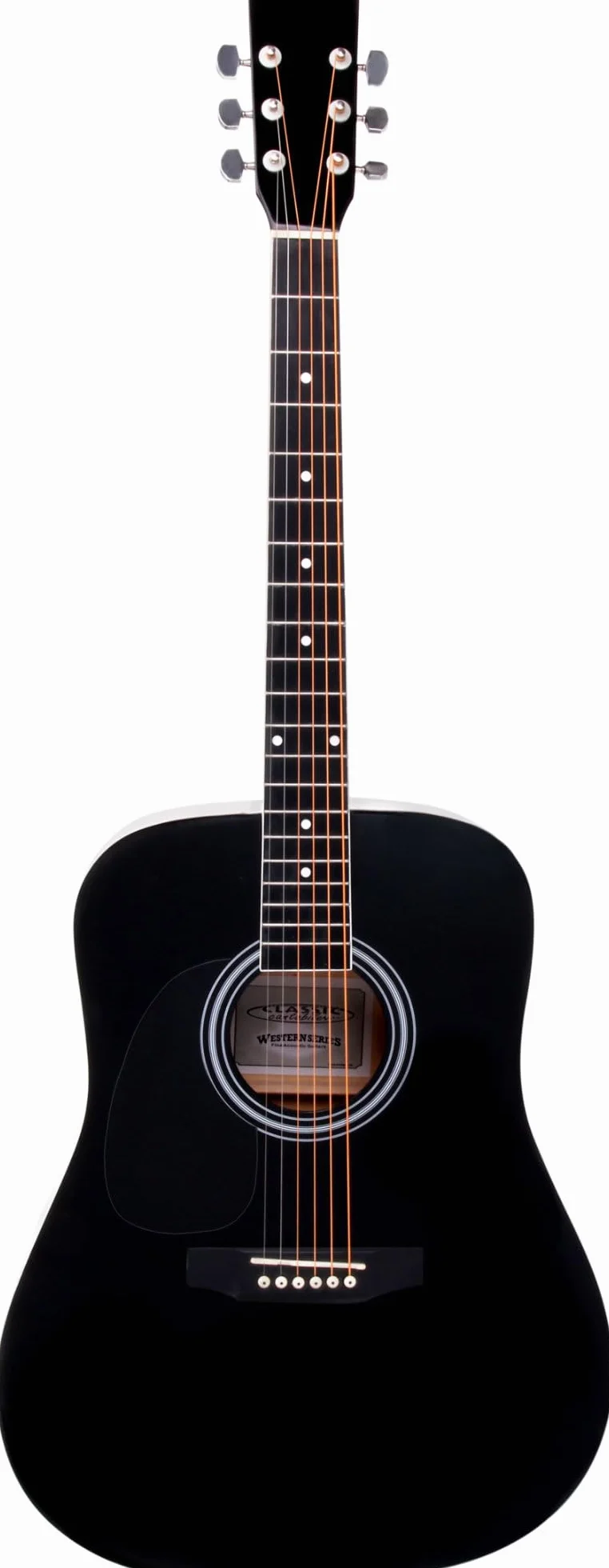Classic Cantabile WS-10BK-LH Linkshänder Westerngitarre (Dreadnought, Western akustik, Stahlsaiten, Anfänger & Fortgeschrittene, Lefthand) schwarz