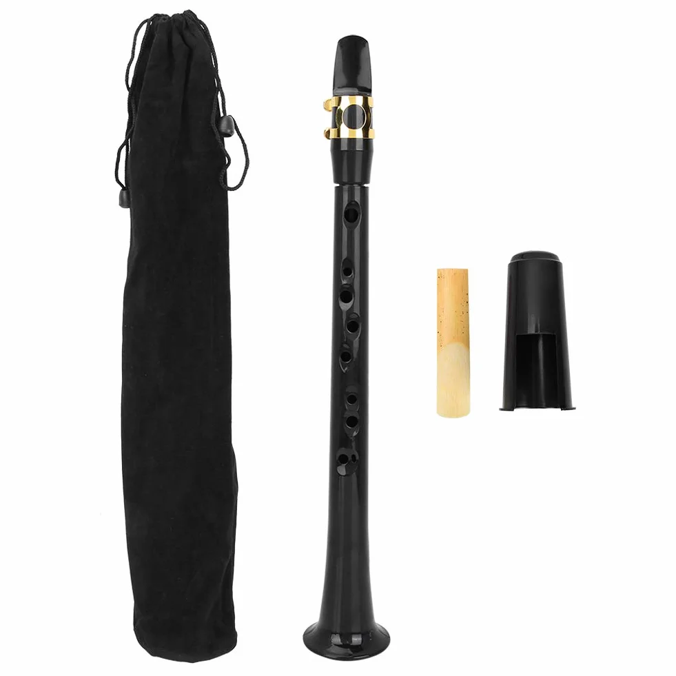 Mini Pocket Saxophon Kit, Tragbar Klein Saxophon Instrument Bb Melodie Taschensaxophon Schwarz Pocket Saxophone Kit mit Saxophon Blätter Mundstück Tragetasche für Erwachsene Kinder Anfänger