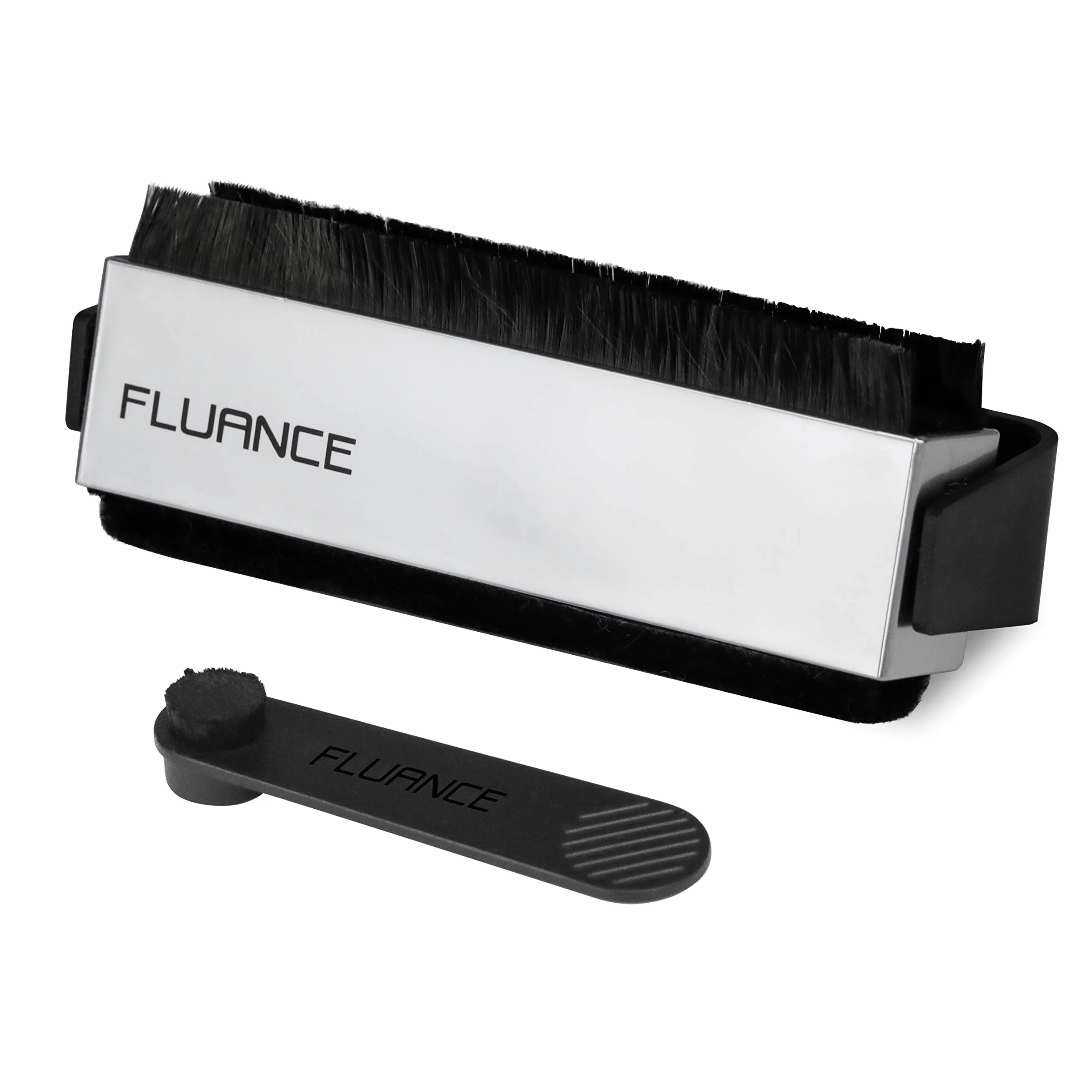 Fluance Reinigungsset für Schallplatten und Eingabestift, mit 2-in-1 antistatischer Kohlefaser und weicher Samt-LP-Bürste und Eingabestift-Bürste (VB52)