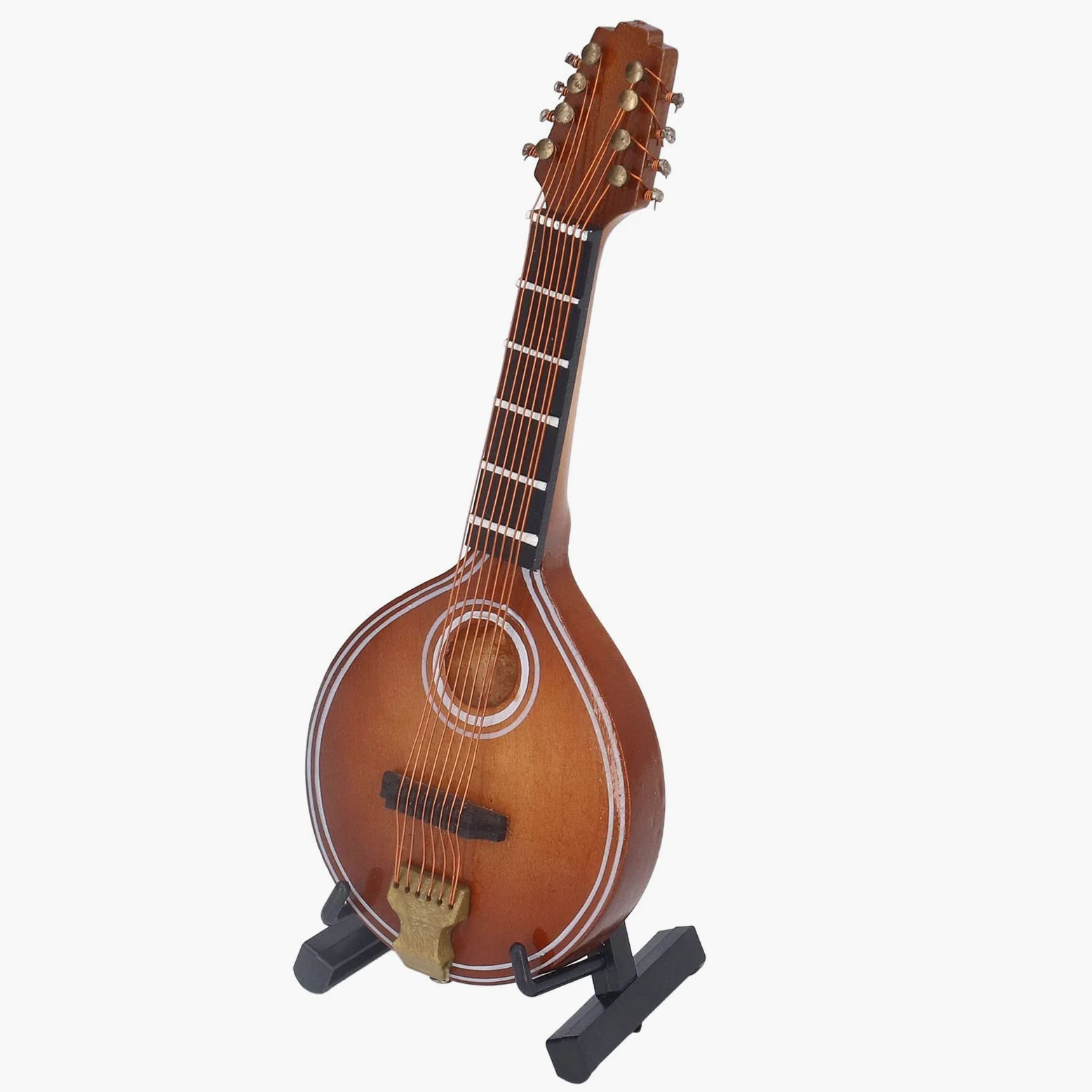 Mini-Mandoline-Instrument, 8 Saiten, Elegantes Handgefertigtes Modell mit Halterung, Platzsparend für Zuhause