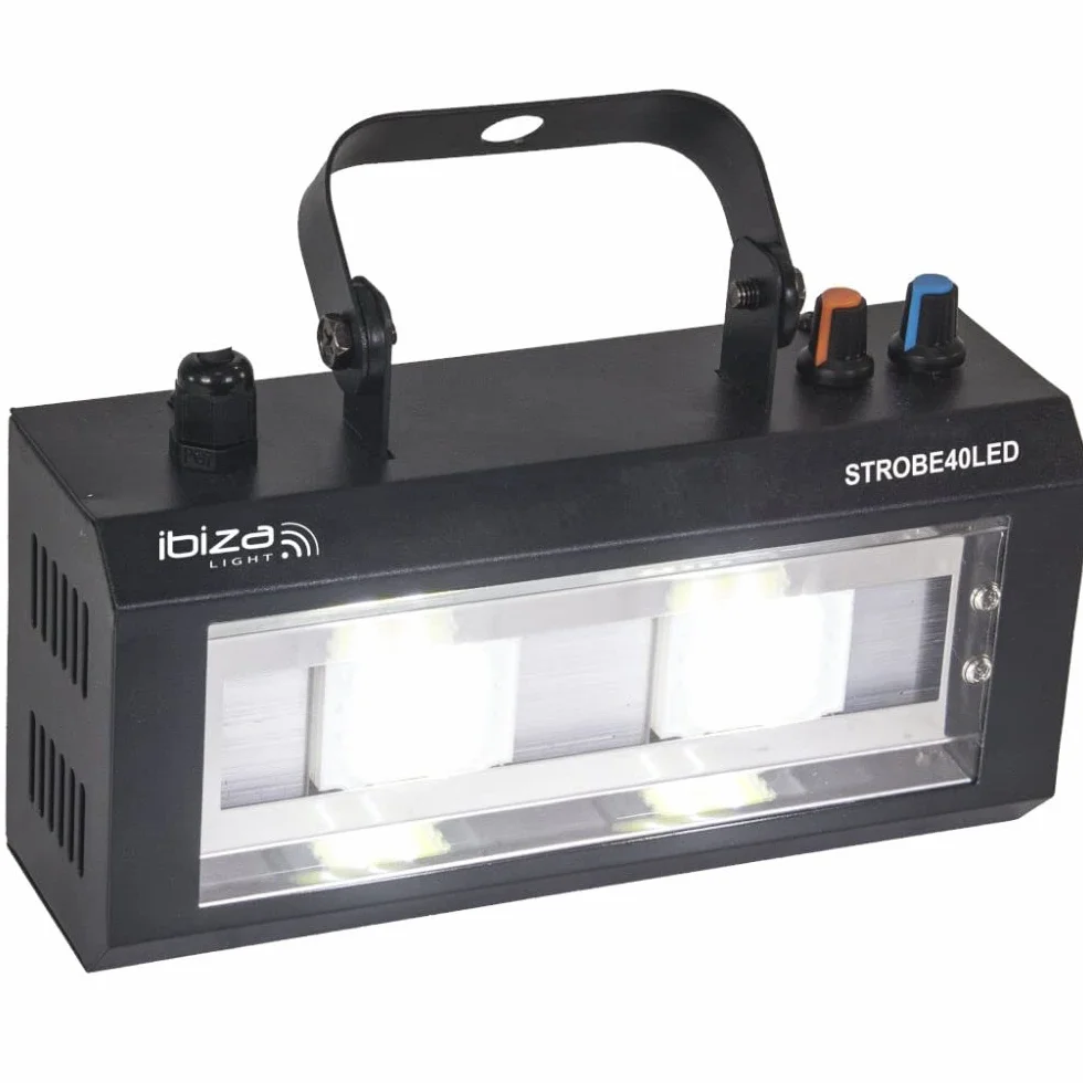 Ibiza - STROBE40LED - 2x20W LED Stroboskoplicht - Schwarz