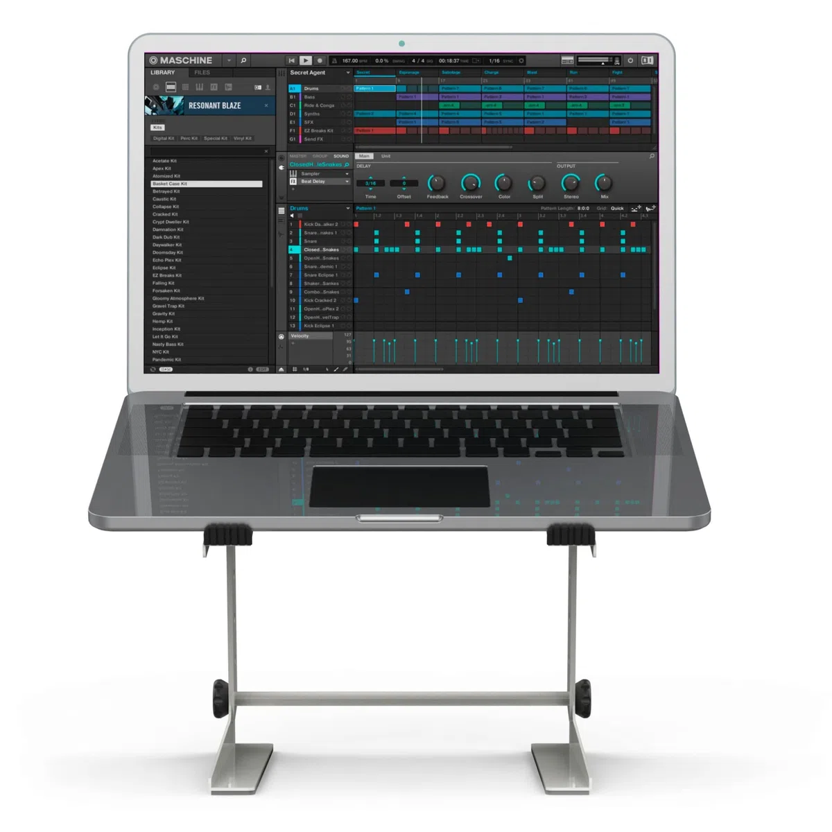Audibax TOP-5W MH-001 PRO Blanco Laptop DJ Stand Ordenador portátil cabina Dj/estudio