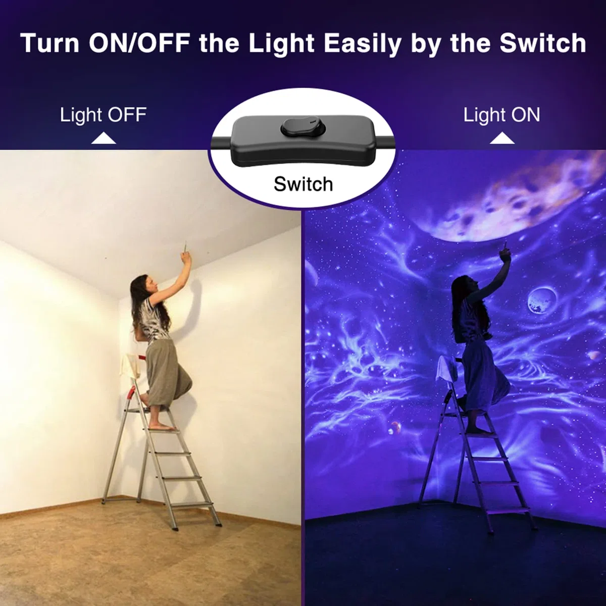Onforu 100W LED Schwarzlicht Strahler, UV Fluter mit Stecker, IP66 Wasserdicht Schwarzlichtlampe, Fluoreszenz Blacklight mit Schalter, UV Scheinwerfer Partylicht für Bar, Neonfarben, Party Deko