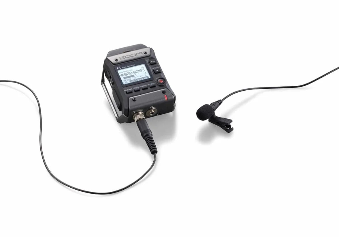 ZOOM F1-LP Field Recorder mit Lavaliermikrofon – Professioneller Audiorecorder für Film, Podcast & Interviews – EU-Version – Schwarz