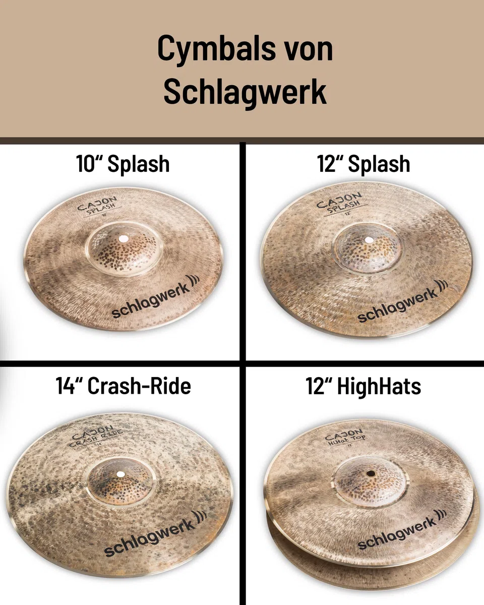 Schlagwerk CCR14 Crash-Ride-Becken - 14" Zoll - Spielbar mit der Hand, Rods, Sticks und Brushes - kleines Crash/Ride, toller Sound - Handarbeit!