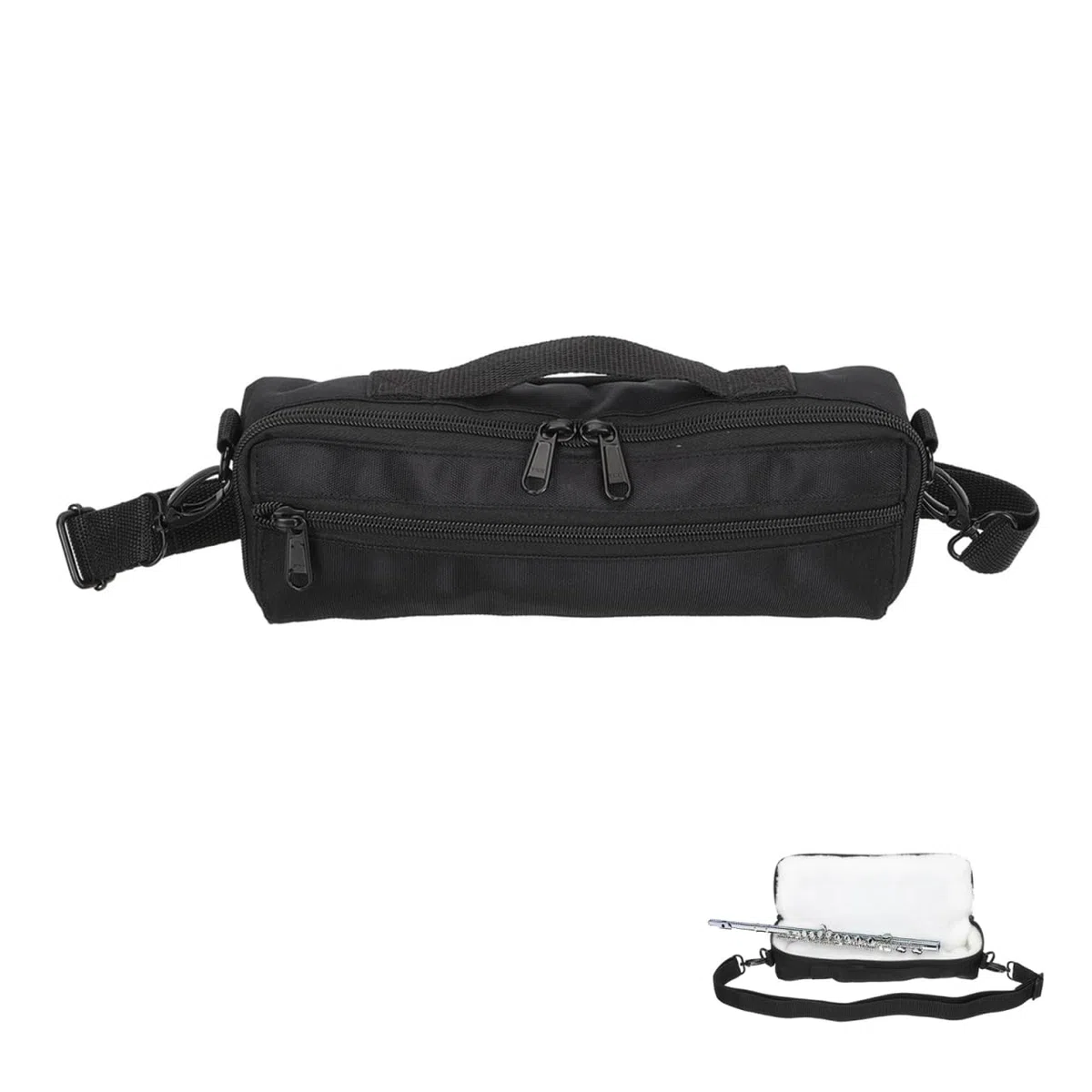 Milisten Piccolo-Aufbewahrungstasche Tragbare Piccolo-Tragetasche Für Piccoloflöte Leichtes Etui Für Holzblasinstrumente 26.00 X 10.00 X 6.00 Cm Für Unterwegs Und Sichere Aufbewahrung