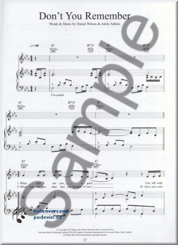 Adele - 21 - Songbook Klavier, Gesang & Gitarre Noten [Musiknoten]