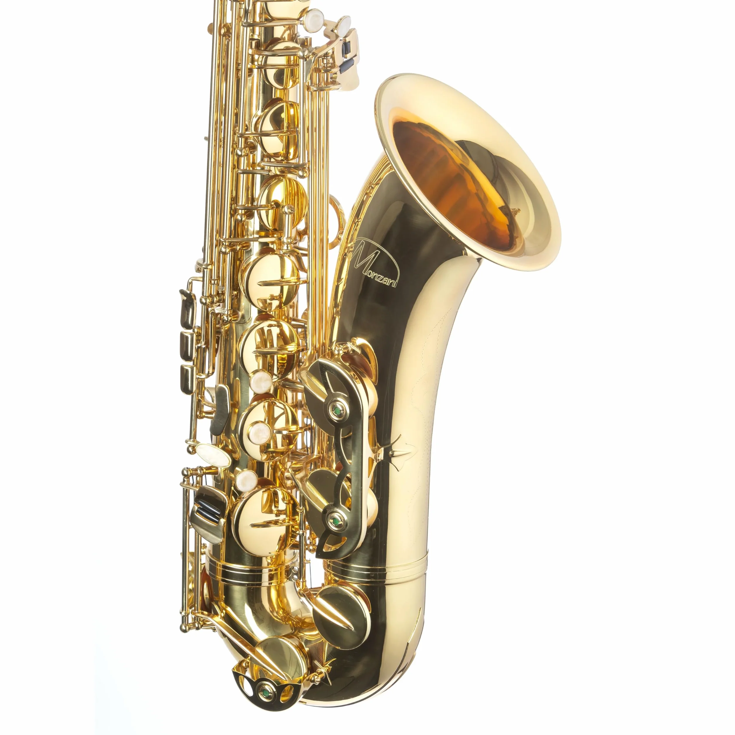 Tenor Saxophon Bb Monzani MZTS-90L, leichtes Gewicht, voller Klang, Messing, inklusive Mundstück und Hardcase, geeignet für Einsteiger