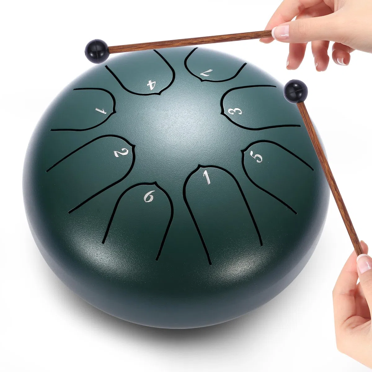 Zungentrommel 6 Zoll,Regentrommel für den Garten,Handpan Instrument Stahlzungentrommel,6'' 8 Noten musikinstrumente für Klangheilung Meditation Yoga