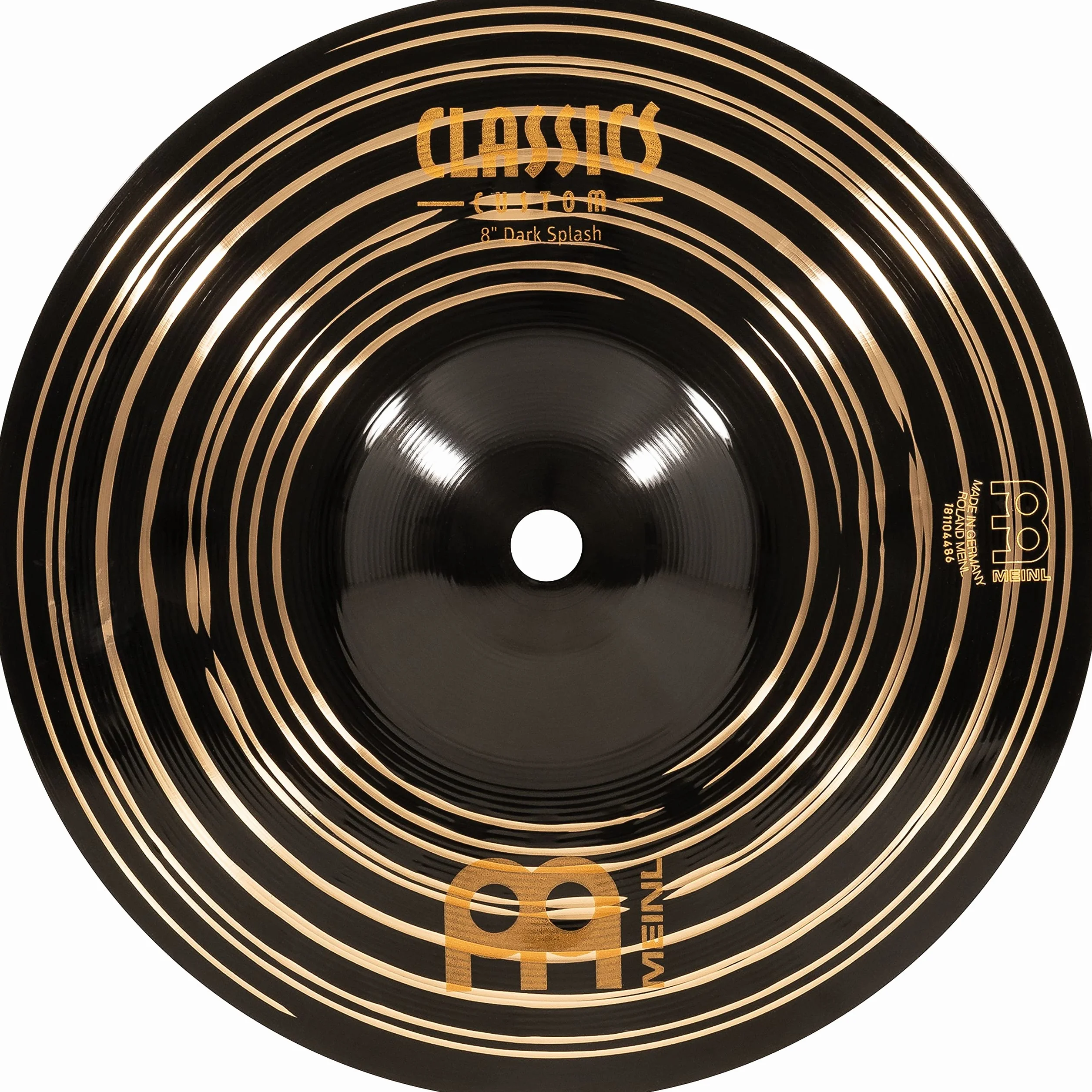 Meinl Cymbals Classics Custom Dark Splash — 8 Zoll (Video) Schlagzeug Becken (20,32cm) B12 Bronze, Dunkles Finish (CC8DAS)