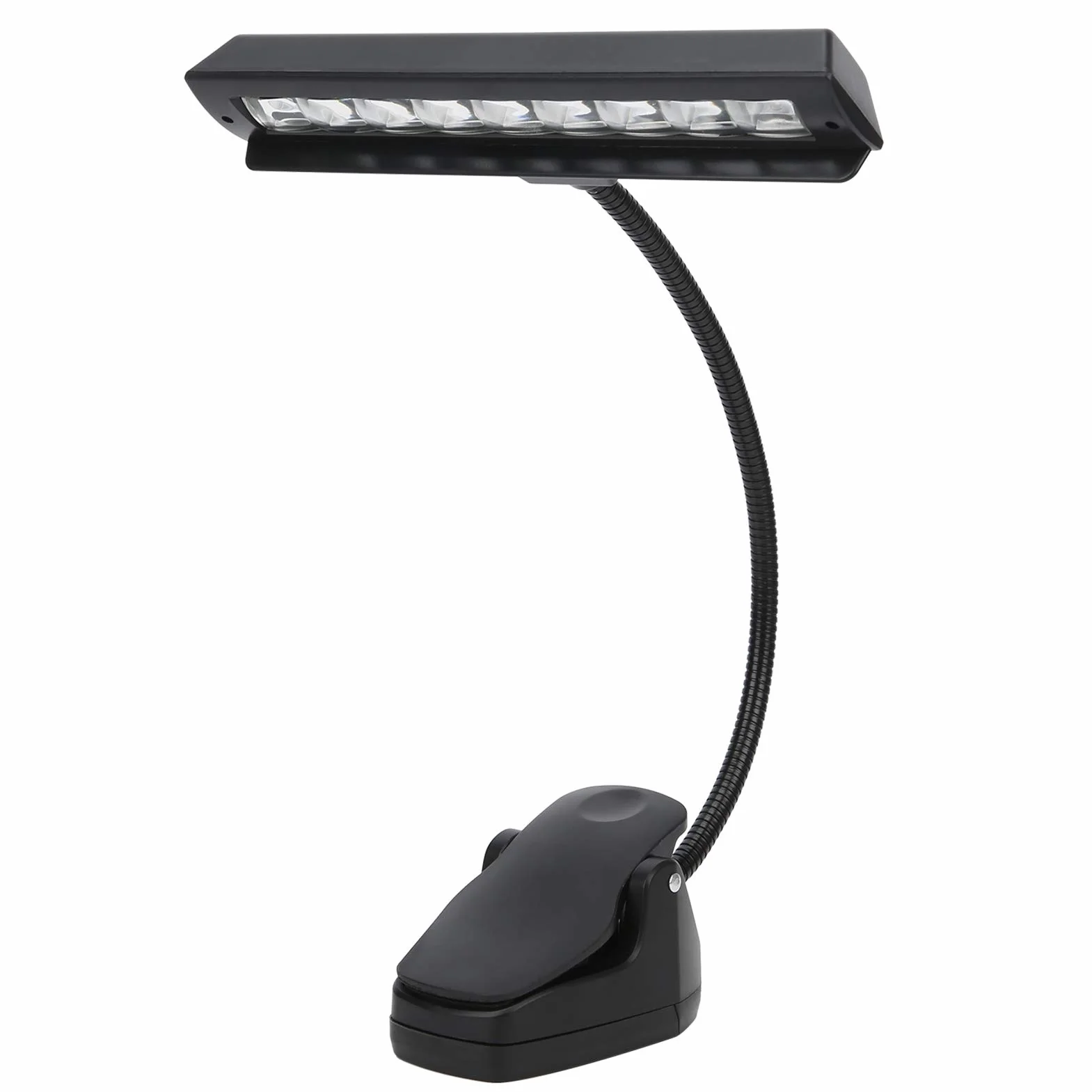 LiebeWH Notenpultleuchte LED Clip On Bügelbare USB Wiederaufladbare Schreibtischlampe Mit Zwei Helligkeitsstufen Für Musikpult Klavier und Basteltisch
