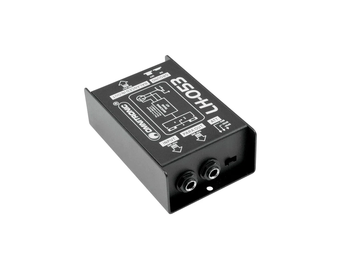 OMNITRONIC LH-053 DI-Box passiv | Passive 1-Kanal-DI-Box, Schwarz