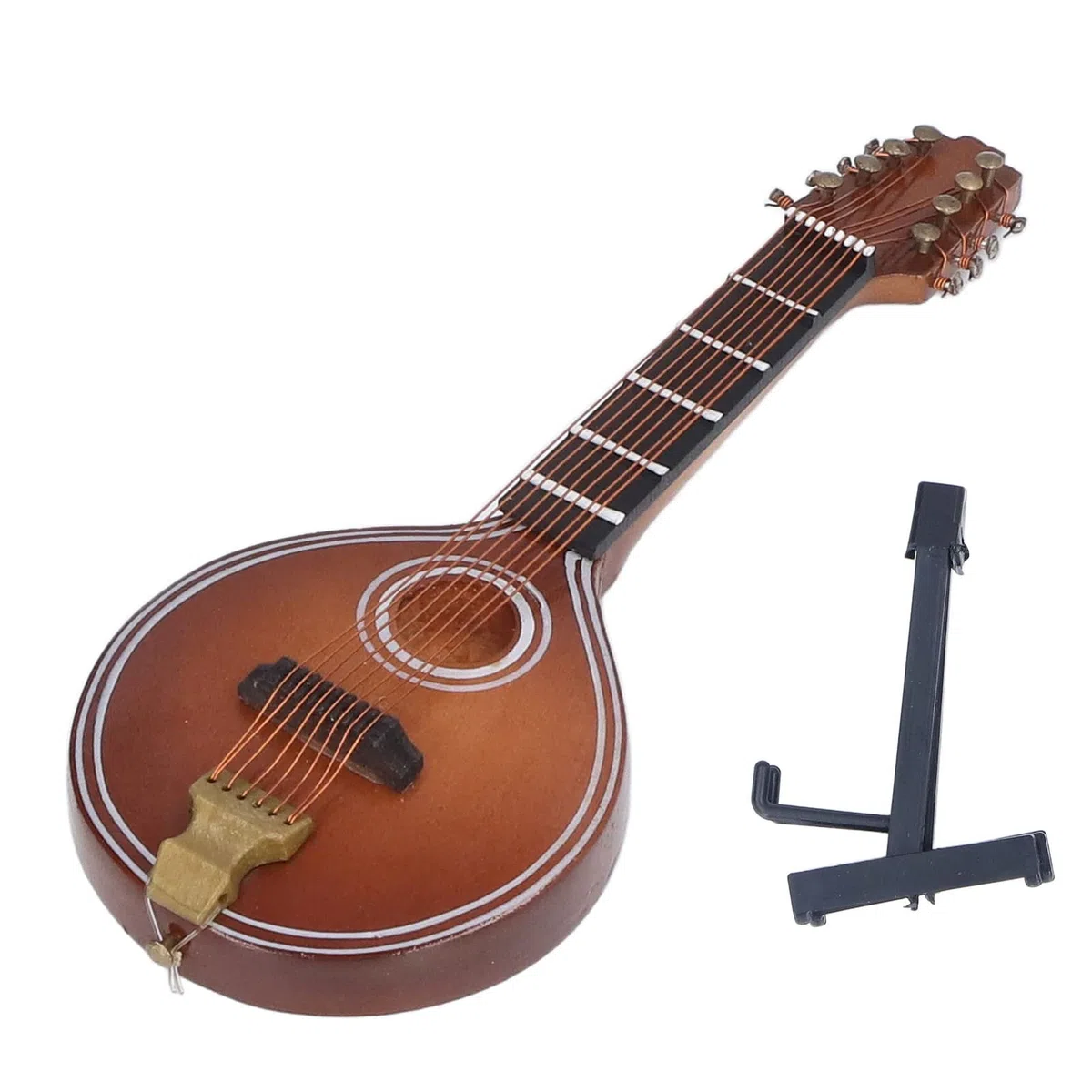Mini-Mandoline-Instrument, 8 Saiten, Elegantes Handgefertigtes Modell mit Halterung, Platzsparend für Zuhause
