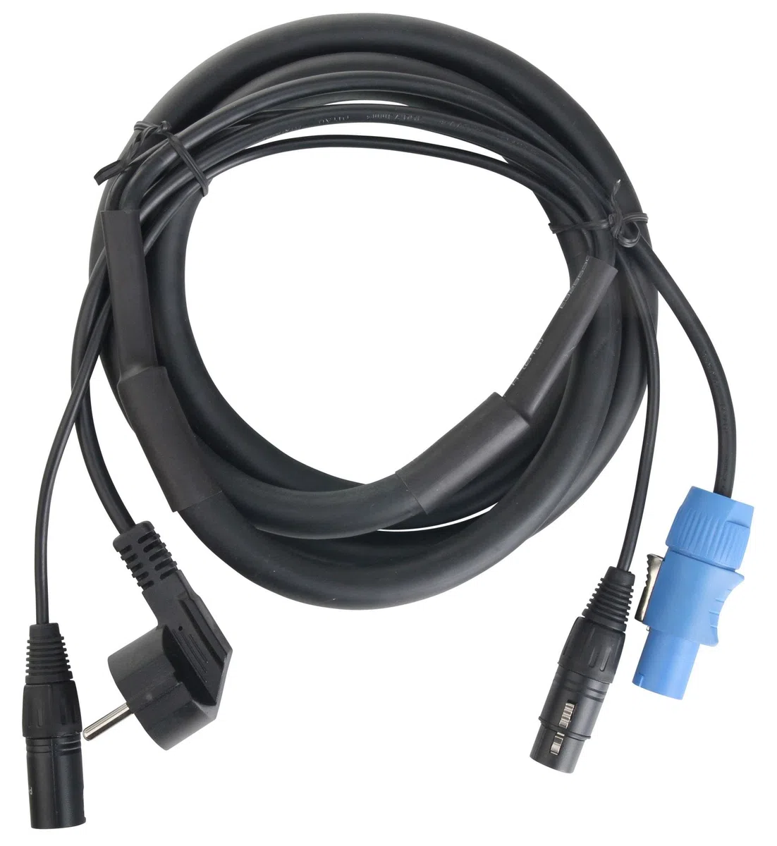 Pronomic Stage EUPPD-2,5 Hybridkabel Schuko/Powercon kompatibel + DMX 3-polig, 2,5m (ideal zur Verkabelung von Lichteffekten & Bühnenbeleuchtung)