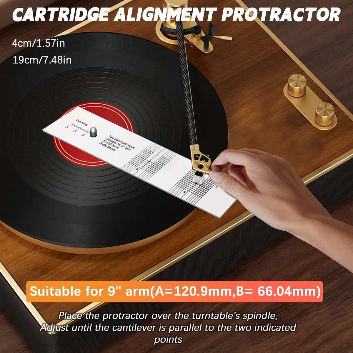6 Stück Justier und Einstellungsset zur Plattenspieler, USB Plattenspieler Nadel Set, mit Digitaler Tonarmwaage, Azimut, Libelle und Überhangschablone, mit Plattenspieler Ersatznadel, Reinigungsbürste