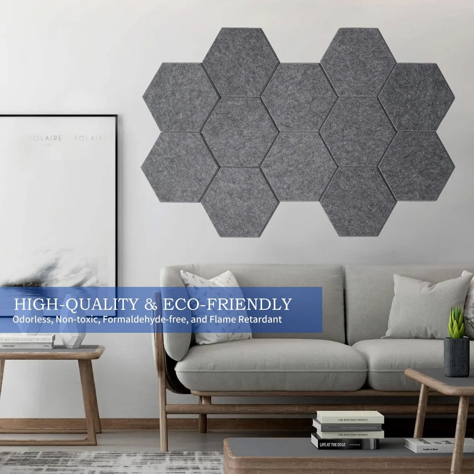 12 Stück Akustik Panel,30x26x1cm Hexagon Akustik Absorber Schallschutzplatten Akustikpaneele Wand für Tonstudio, Büro,Studio und Wanddekoration（Dunkelgrau）