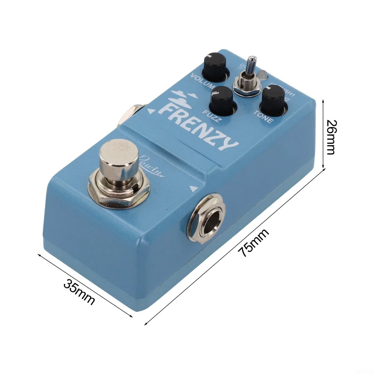 Rowin LN-322 Frenzy E-Gitarren-Pedal, klassisches Fuzz-Ton-Bassgitarren-Distortion-Pedal mit Dual-Modus, Metall-Effektpedal, Vintage Overdrive Stompbox, Grün