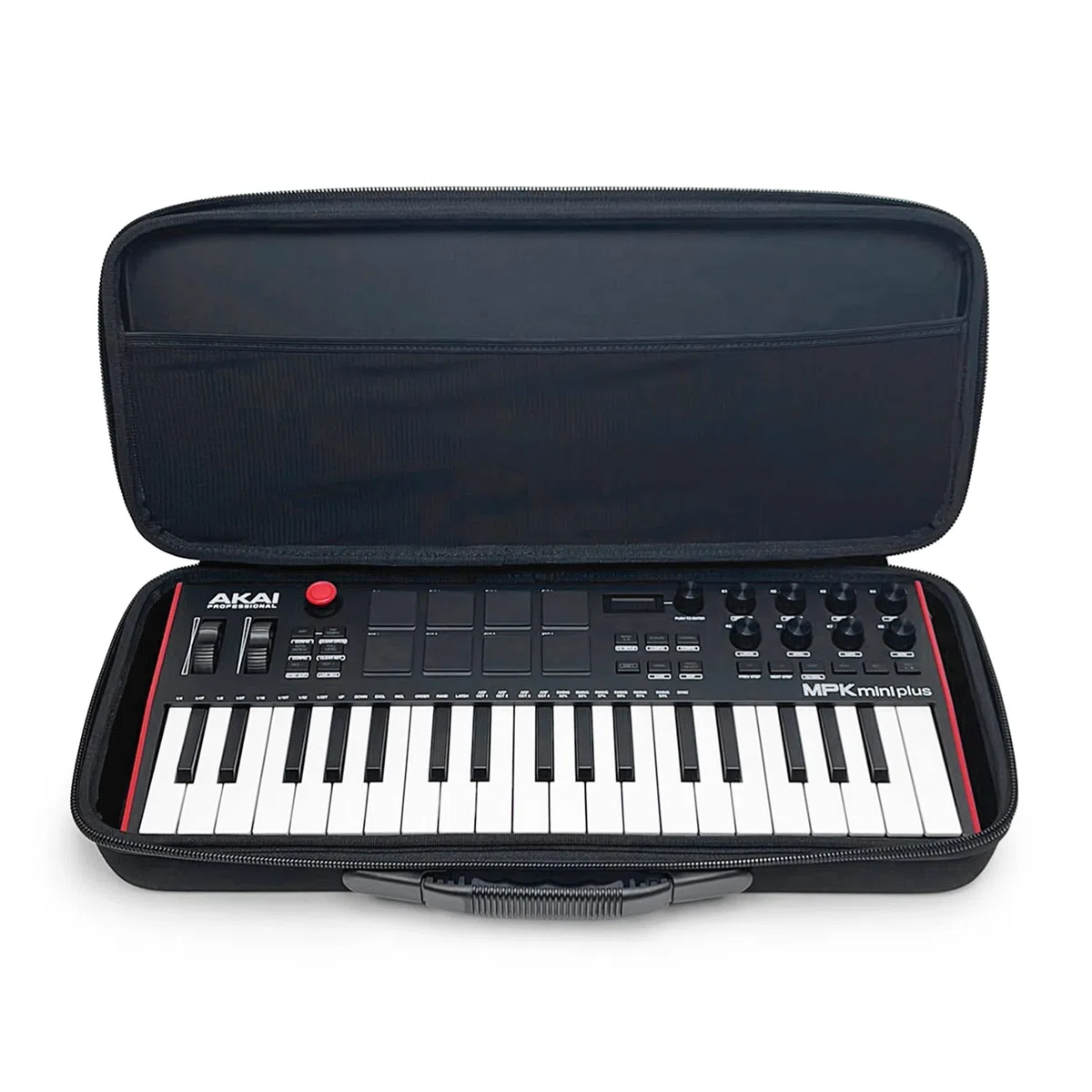 Analog Cases Pulse Case für Akai MPK Mini Plus (Robuste, hochwertige Eva-Transporttasche, mit superweichem Samt-Innenfutter, für erstklassigen Schutz und stilvolles Design, mit Kabelfach), Schwarz