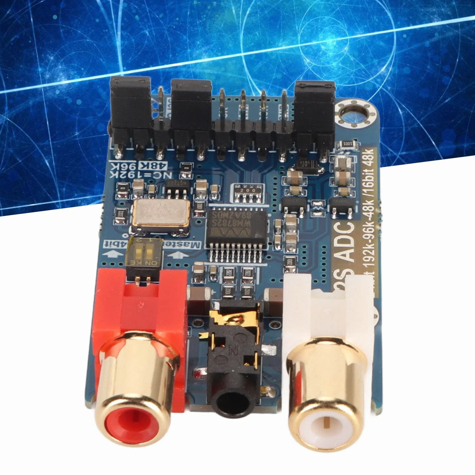I2S ADC Modul, hochauflösender Analog zu I2S Konverter mit 3,5 mm Eingang, Master/Slave Modi, 24 Bit 192k Unterstützung, PCB Modul für Entwicklungsboards, 1 Stück