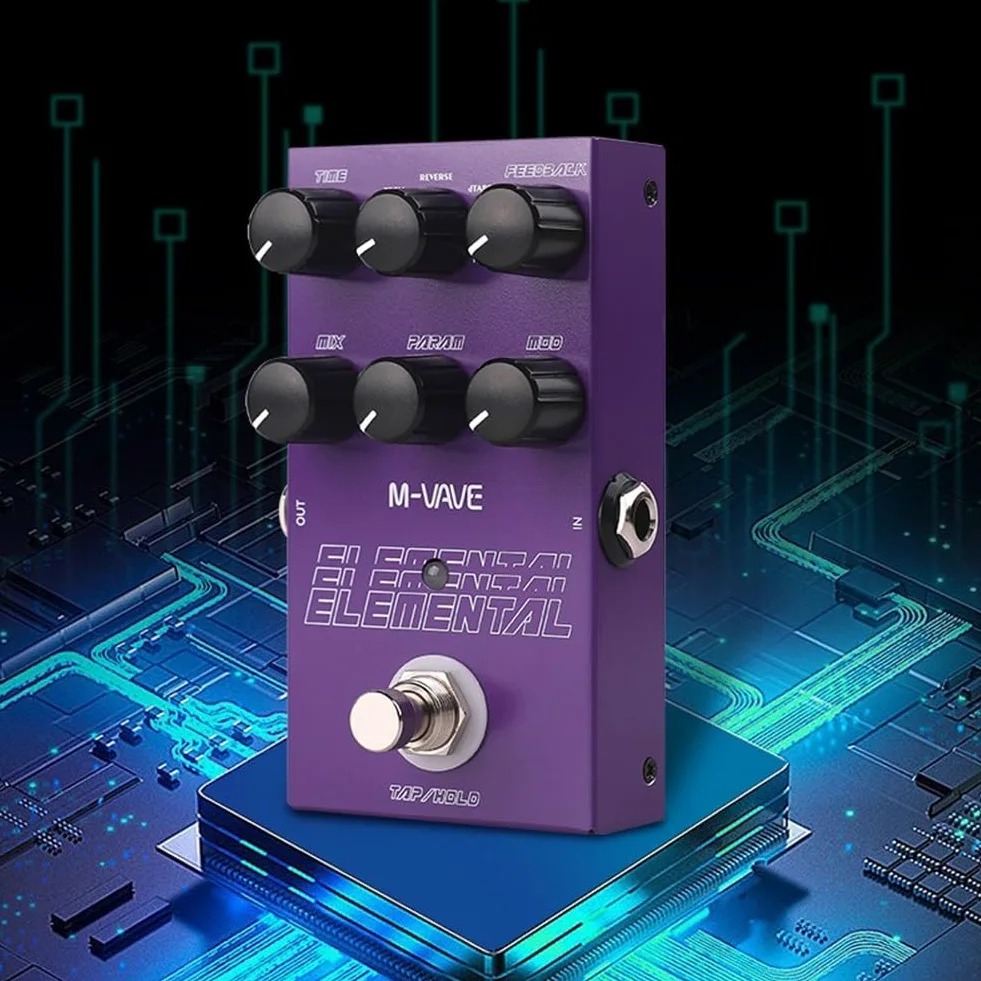 Delay and Reverb Gitarren-Bass-Effektpedal, digitales Delay-Pedal, Element-Pedal für M-vave 9 verschiedene Gitarreneffekt-Unterstützung für TAP